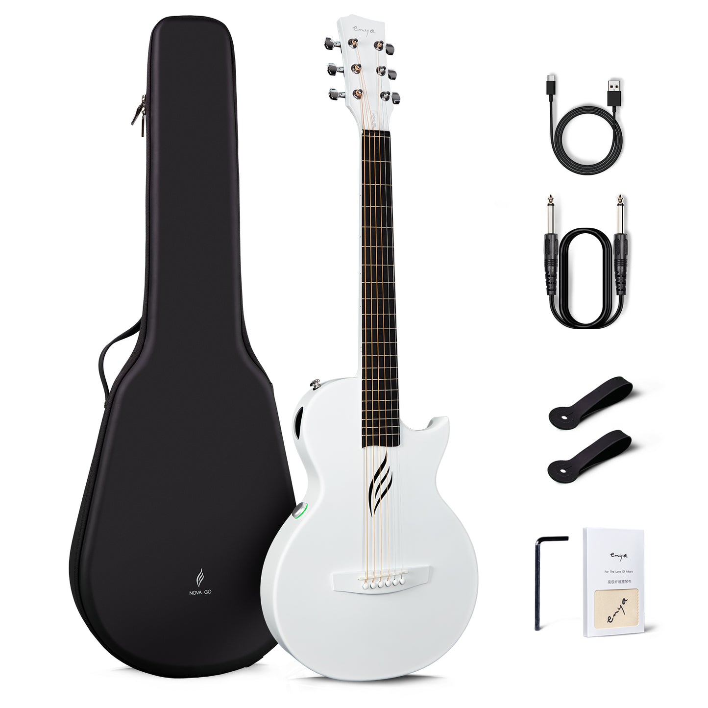 Enya Nova Go SP1 White Carbon Fibre Electro-Acoustic Guitar